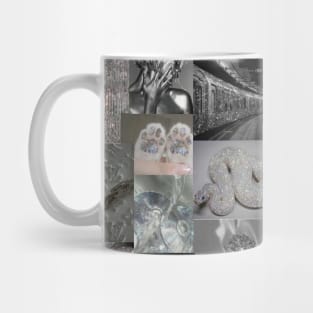 silver aesthetic collage Mug